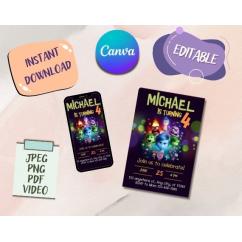 Inside Out 2 Birthday Invitation | Canva Template | Phone Video
